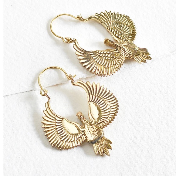 NWOT Golden Phoenix Earrings - Picture 2 of 5
